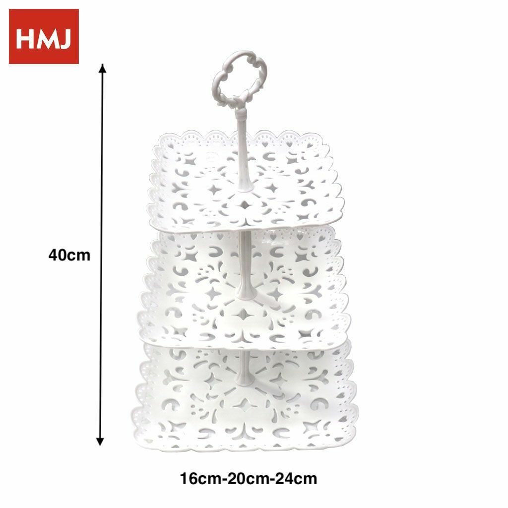 Alzata Alzatina Portatorta Centrotavola Dolci Torte Plastica 3 Piani Quadrat hmj