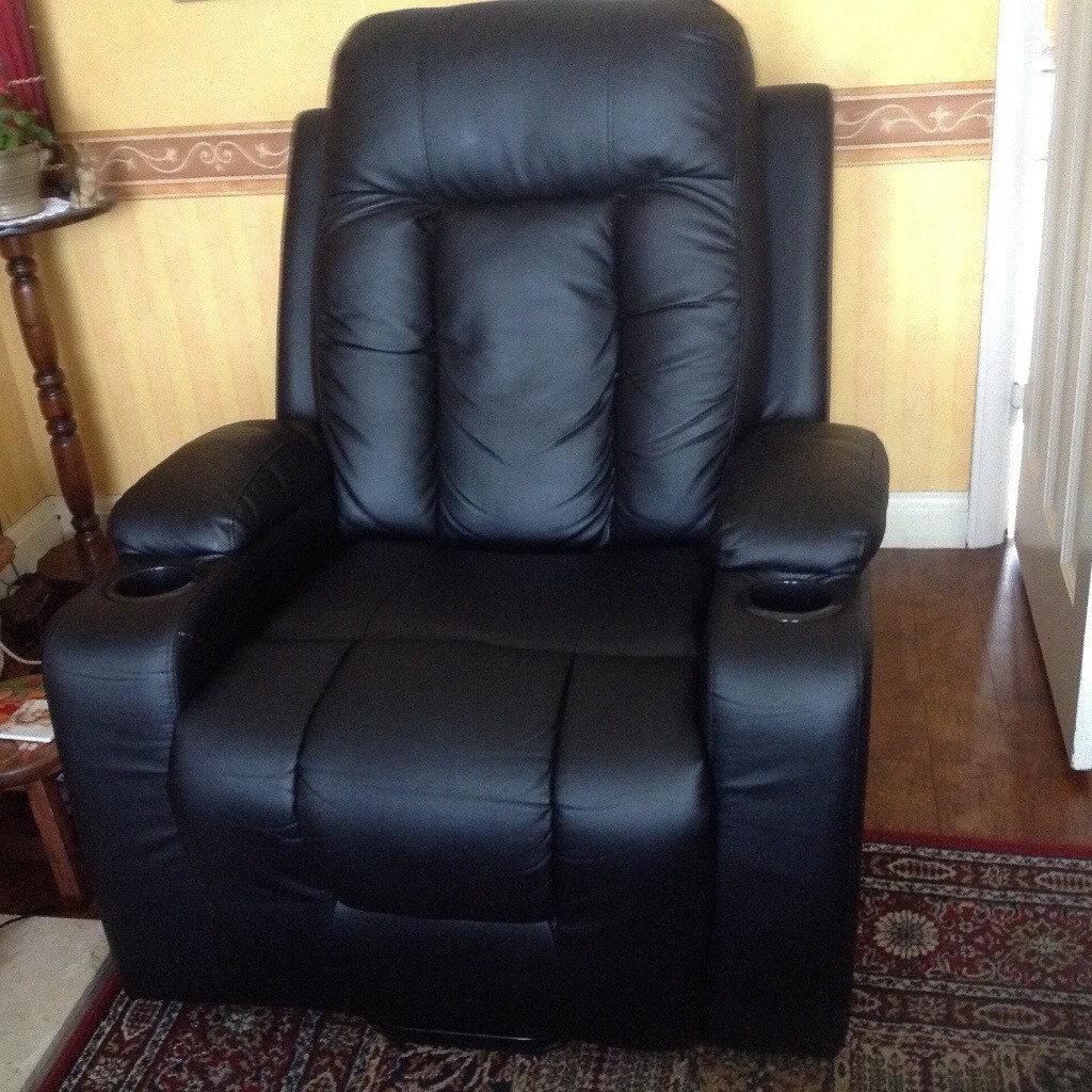 Mobility riser recliner buddy black leather chair dual motor in