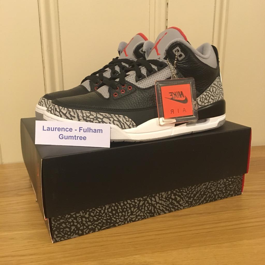 Nike Air Jordan 3 Black Cement Size UK 9, 11 | in Fulham, London ... Nike Air Jordan 3 Black Cement Size UK 9, 11