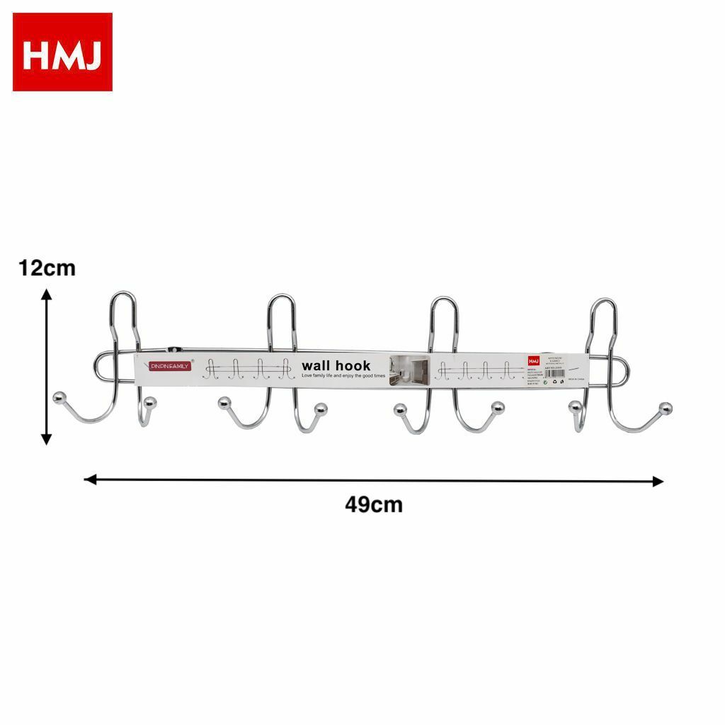 Appendiabiti Da Parete Metallo 8 Posti Ganci Appendini Muro Giacche 21555 hmj