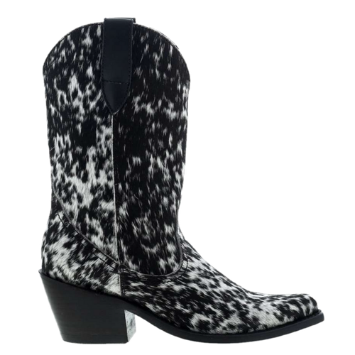 Pre-owned Liberty Black Ladies Ashley Cowhide White & Brown Western Boots Lb-7129131l