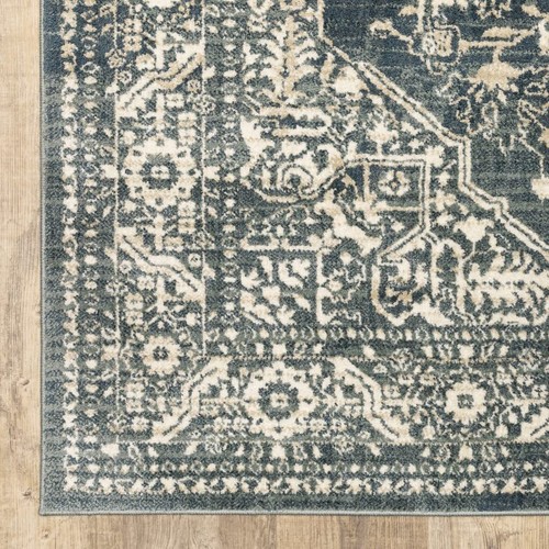 Бежевый, Серый и Голубой Ковер Oriental Power Loom Размером 10 X 13 Дюймов, устойчивый к пятнам