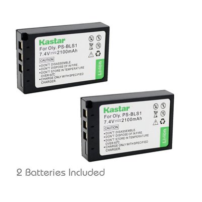 2x Kastar Battery for Olympus BLS-1 Evolt E-620 E-P1 E-P2 E-P3 E-PL1 E-PL3 E-PM1