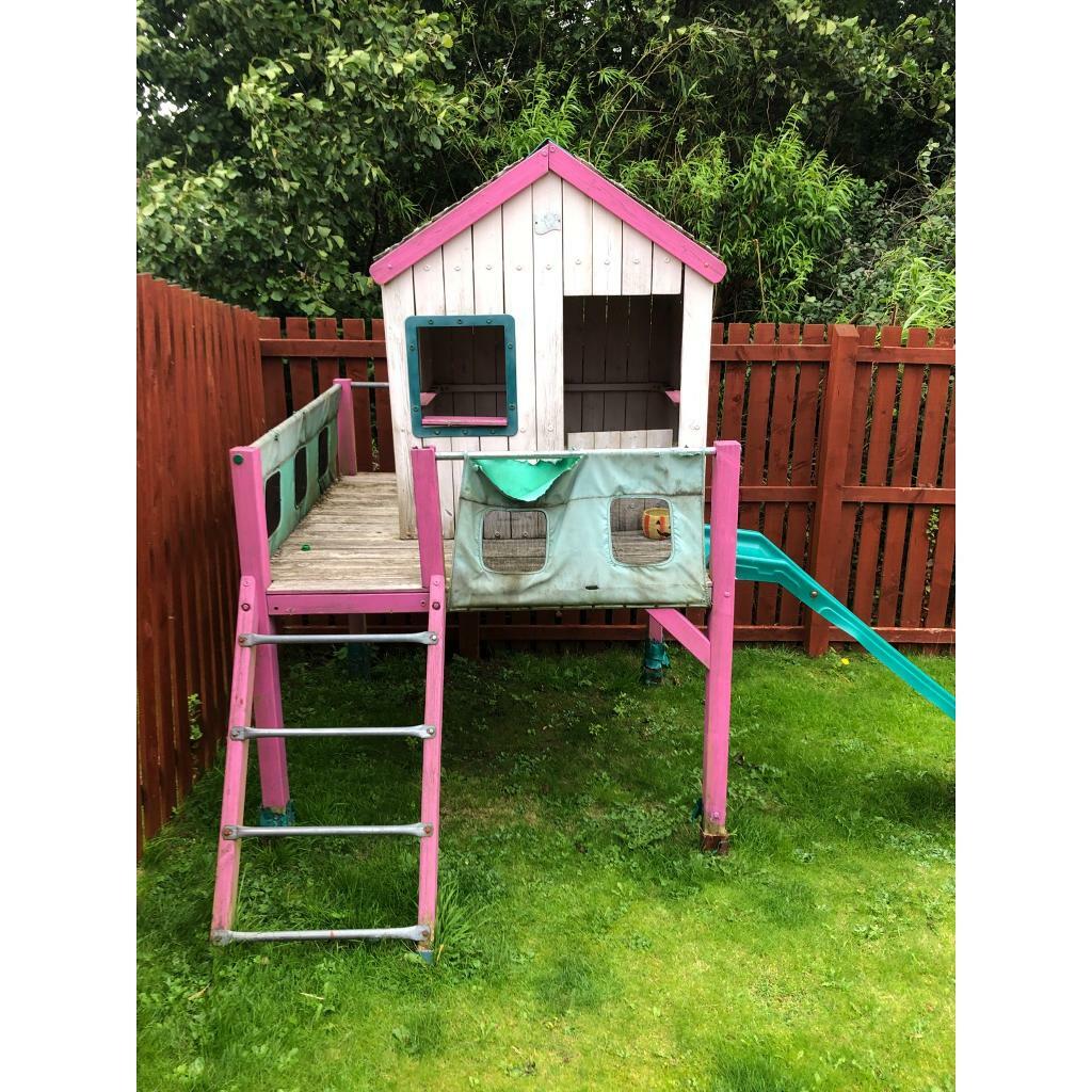 aldi wooden playhouse with slide