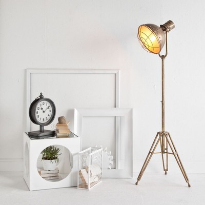 Industrial Telescoping Adjustable Stand Floor Lamp - Antique Studio Inspired