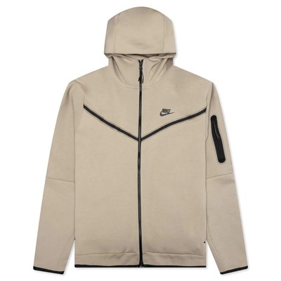 Мужская худи Nike Sportswear Khaki/Black из технологического флиса с молнией во всю длину (CU4489 247)