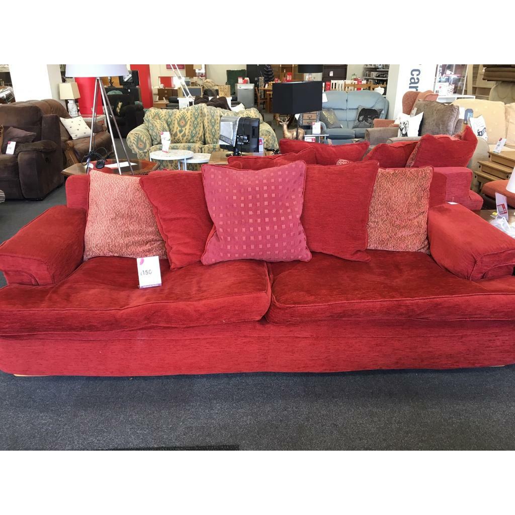 BHF. Large Terracotta Fabric 3 Seater Sofa in Gloucester