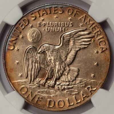 1977 NGC MS65 Struck Thru Reeding Ike Dollar Mint Error ''Nest Building #1'' Wow!