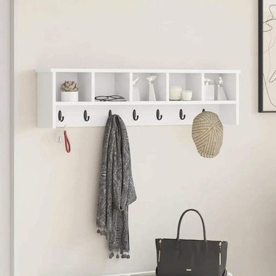 Wall-Mounted Coat Rack White 100 x 16 x 26 cm Engineered wood
