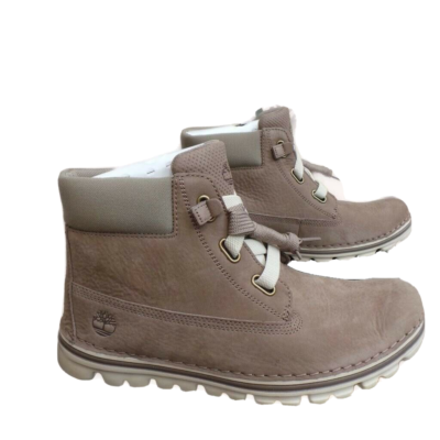 Timberland Women s Brookton Lace Up Leather 6in Taupe Nubuck Boots
