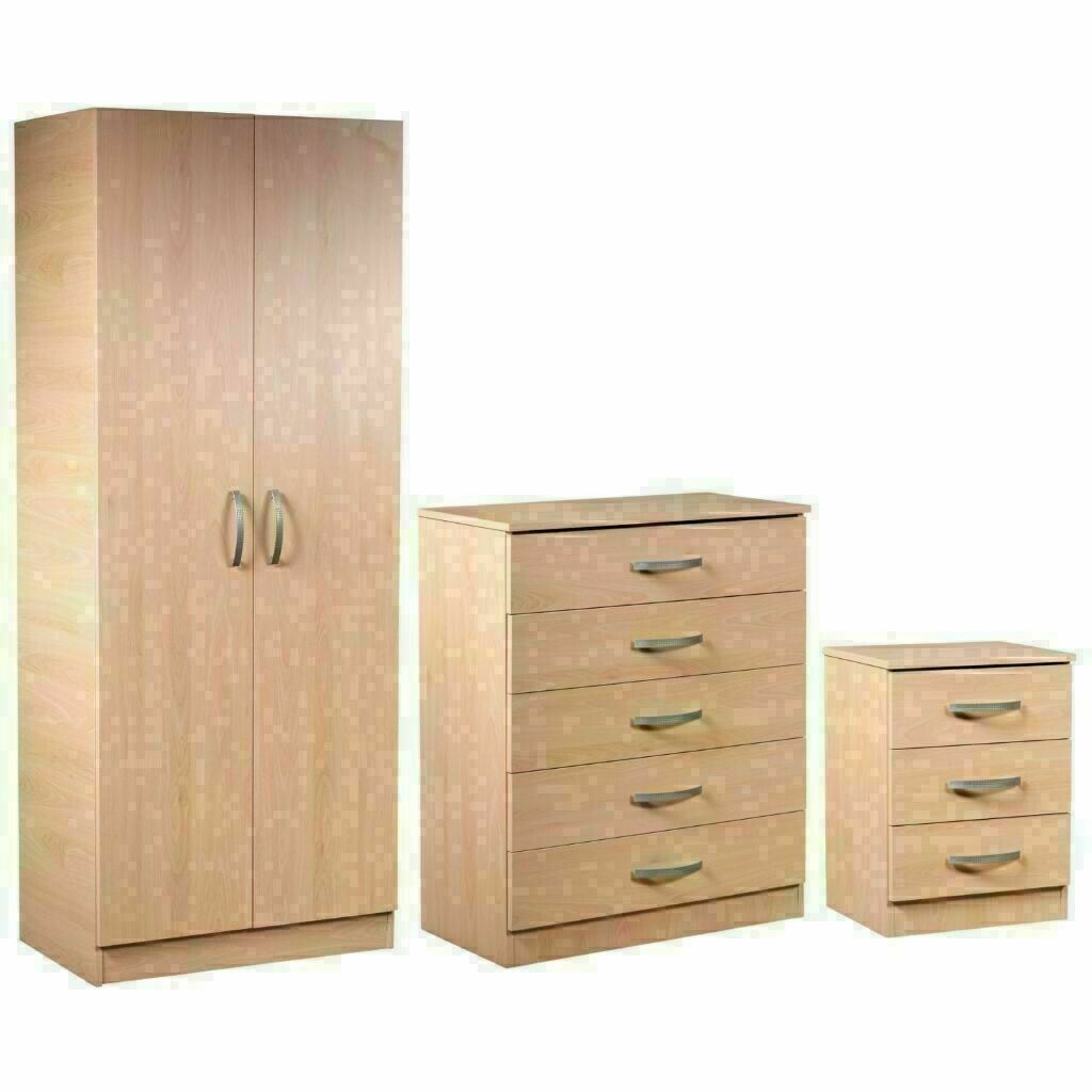 A1 Nice Ready Built Wardrobe Set In Oak