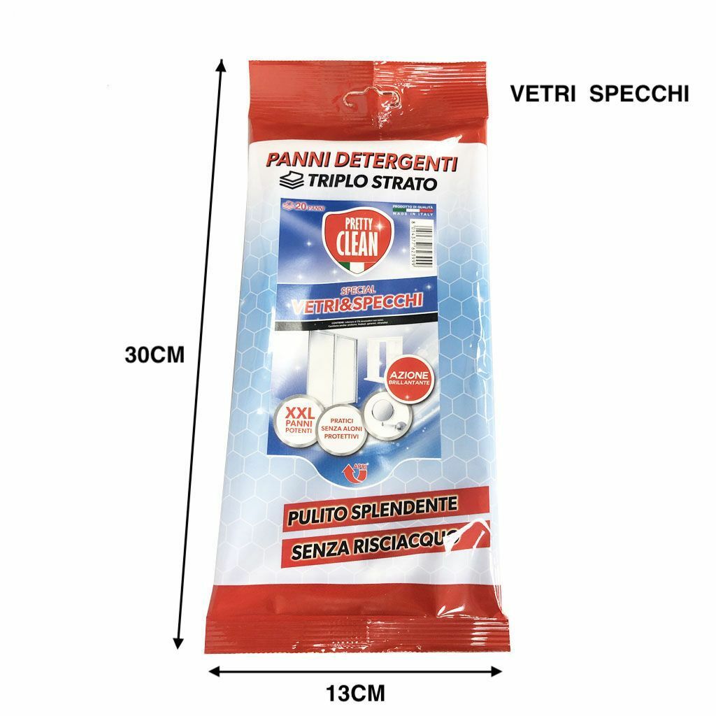 Confezione 20 Panni Detergenti Triplo Strato Pulisce Vetri E Specchi hmj