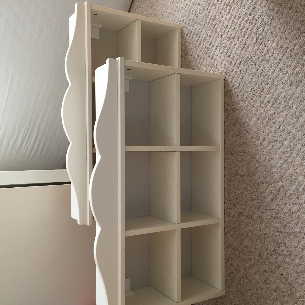 2x Ikea Hensvik white wall display units, shelving units, shelves in