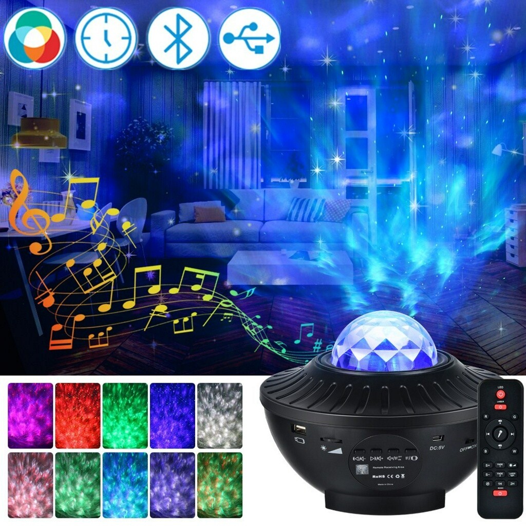 LED Galaxy Projector Starry Night Light Laser Star Sky Ocean Projection Lamp USB