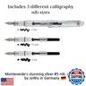 Monteverde USA Monza ID Fountain Pen Calligraphy Set (Crystal Clear) - 1mm, 1.5mm, 2mm Fountain Pen - Perfect for Office, Business, School, Gifts, Journaling, Autographs