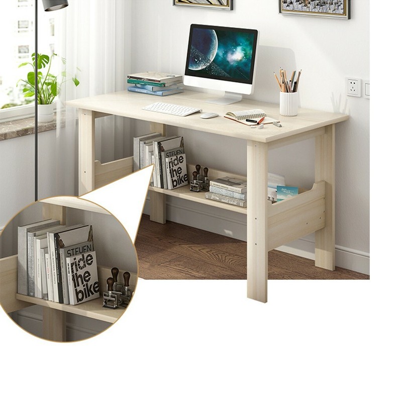 US 39/" Home Solid Wood Small Desk Bedroom Study Table Office Desk Workstation