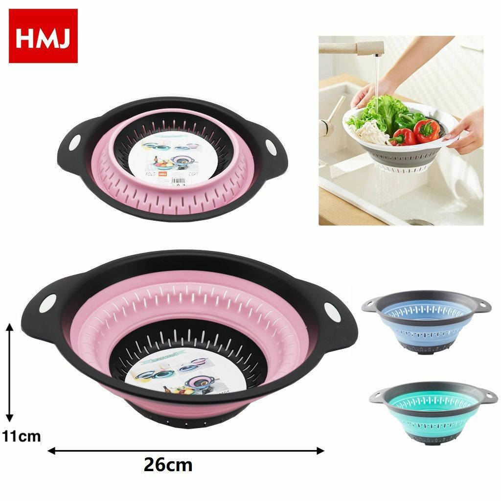 Cestello Scolapasta Cestino Colino Pieghevole Rotondo Lavare Frutta Verdura hmj