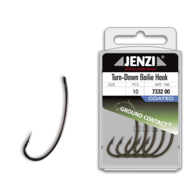 Jenzi Gymnastic Down Boilie Hook 10 Piece Fishing Hooks Carp Barb Hook Black
