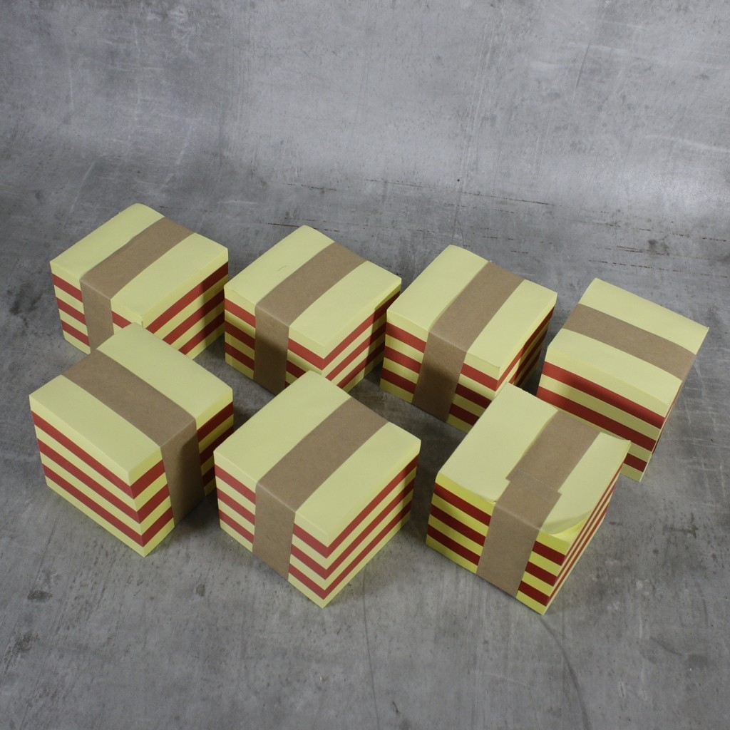 6 x Notizwrfel Zettelklotz Notizzettel - OVP Gelb Rot Wrfel