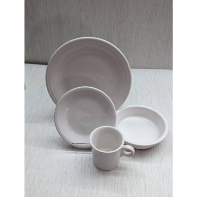 16 Pc Service For 4 White Bowl Plate New