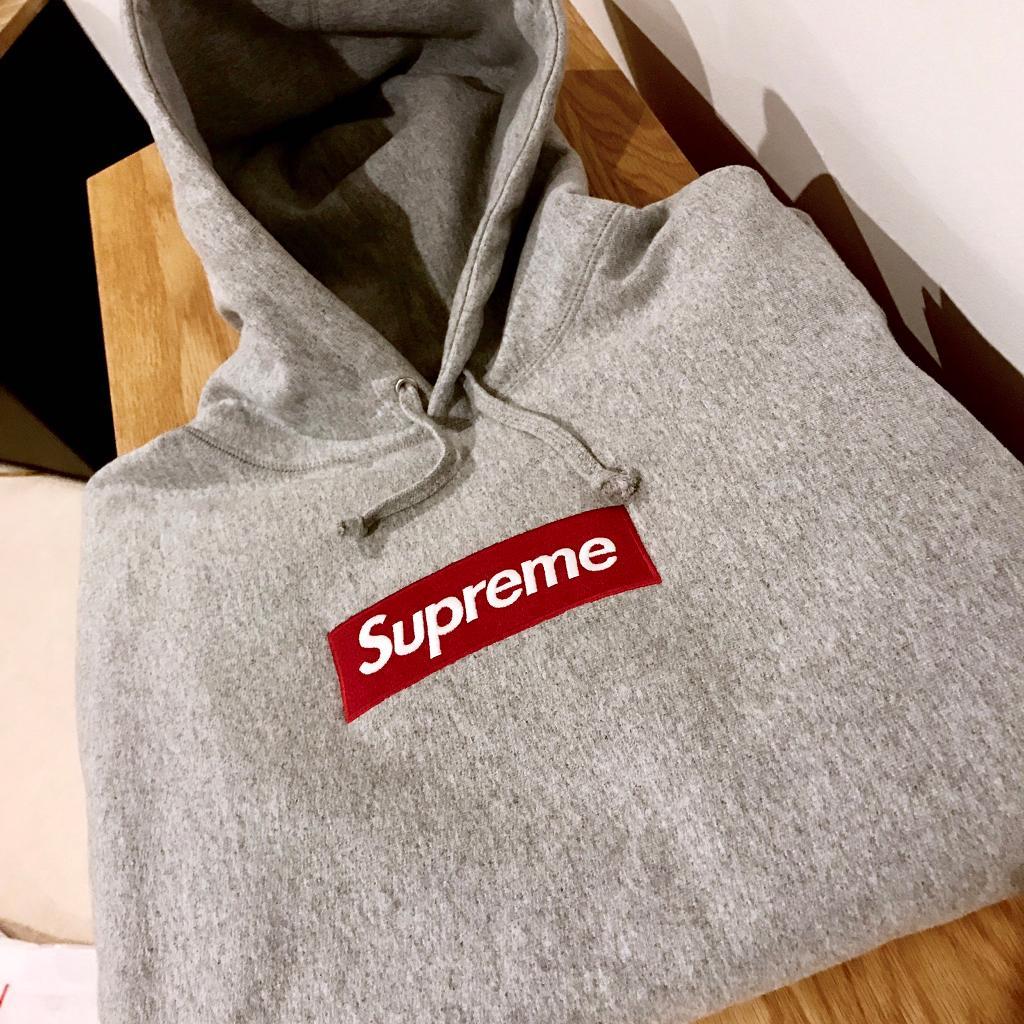 Supreme Box Logo Hoodie Heather Grey Medium fw16 in Tonbridge, Kent Gumtree
