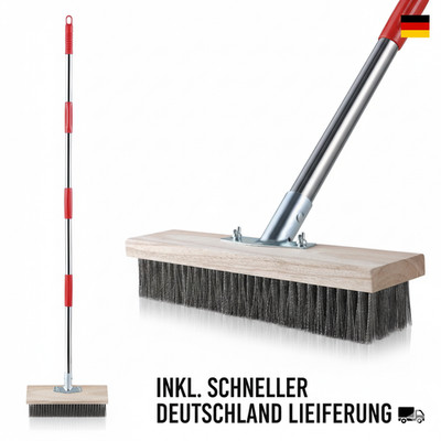 Mitclear Stahldrahtbesen Mit Teleskopstiel(145Cm), Straßenbesen Zum Entfernen 