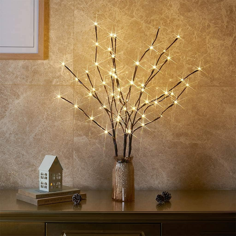 Eambrite 3Er Set Lichterbaum Aussen Innen 60Leds Wasserdichte Lichterzweige 76CM