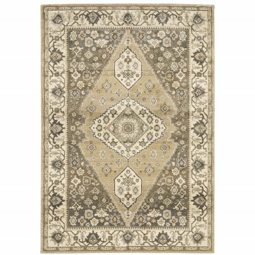 Устойчивый к пятнам коврик Oriental Power Loom размером 5 X 8 Дюймов, бежевый, Серый, Коричневый и угольный