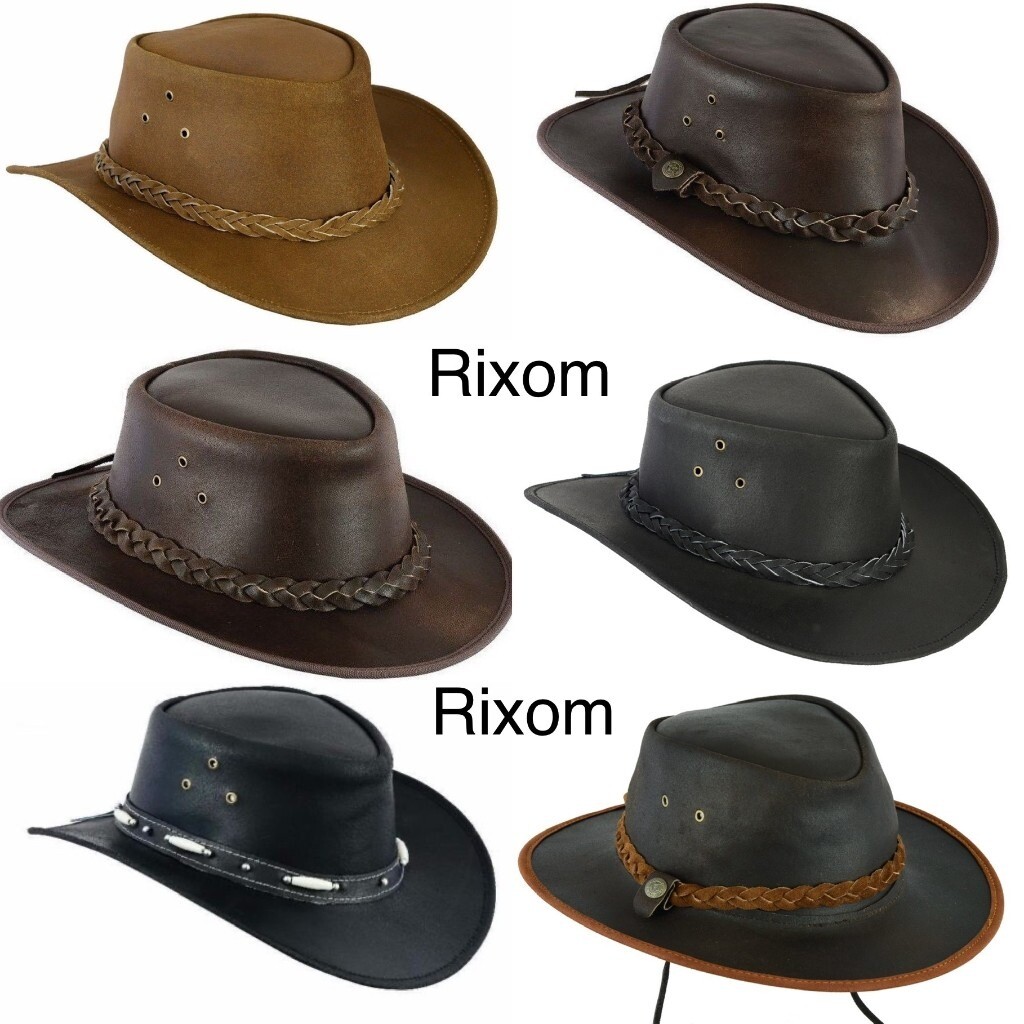 Real Leather Cowboy Western Aussie Style Australian Style Rain Proof