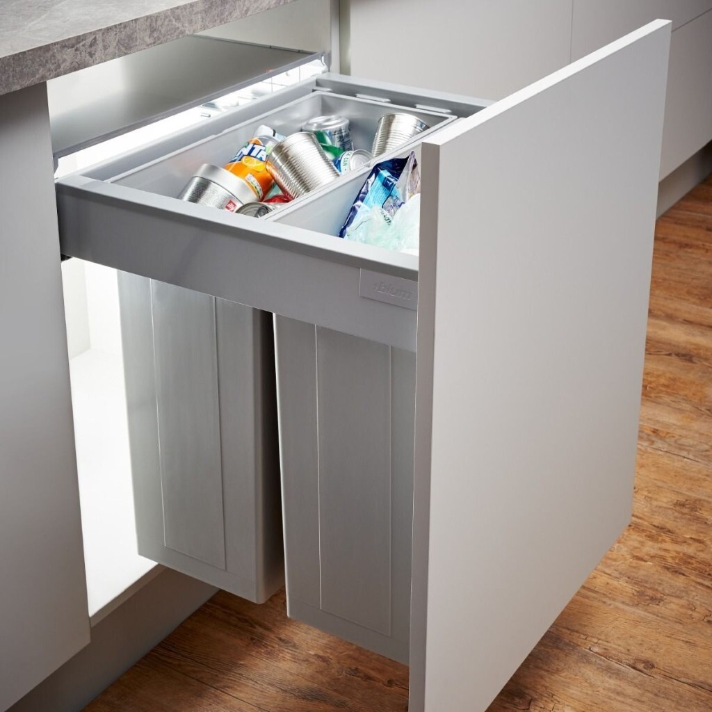 Kitchen built in waste recycling bins Wesco Pullboy Z two