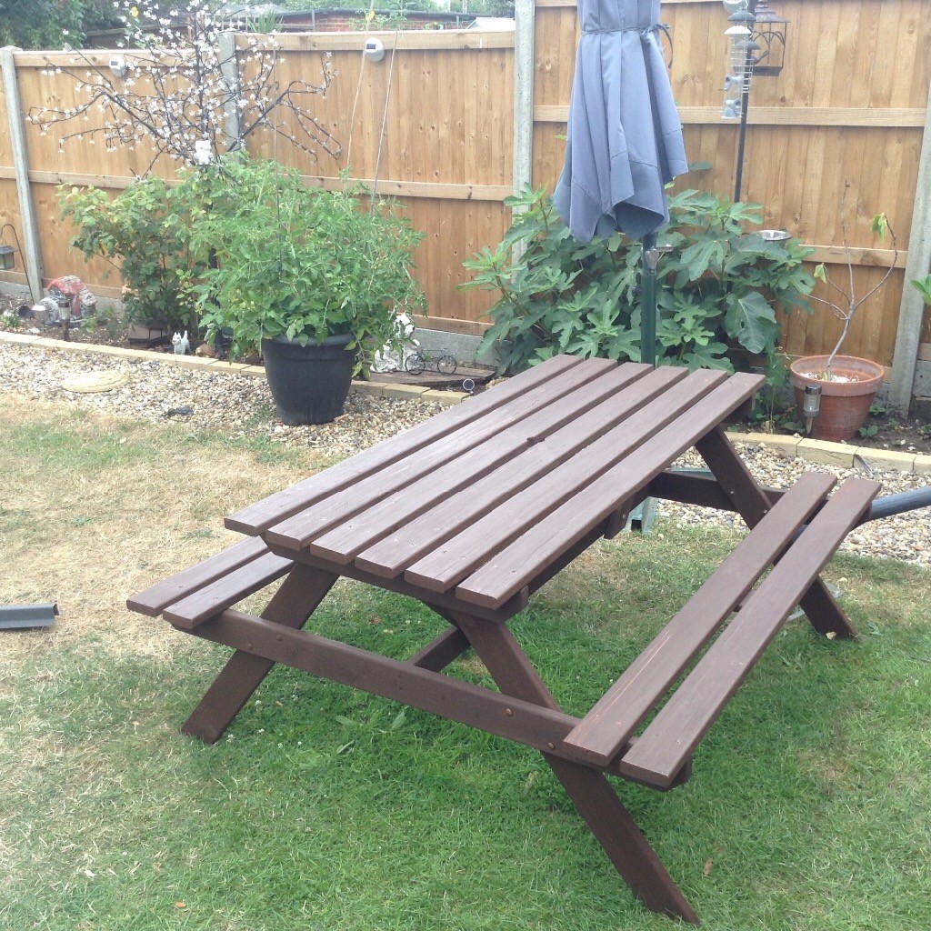 Wooden garden picnic bench in Ipswich, Suffolk Gumtree