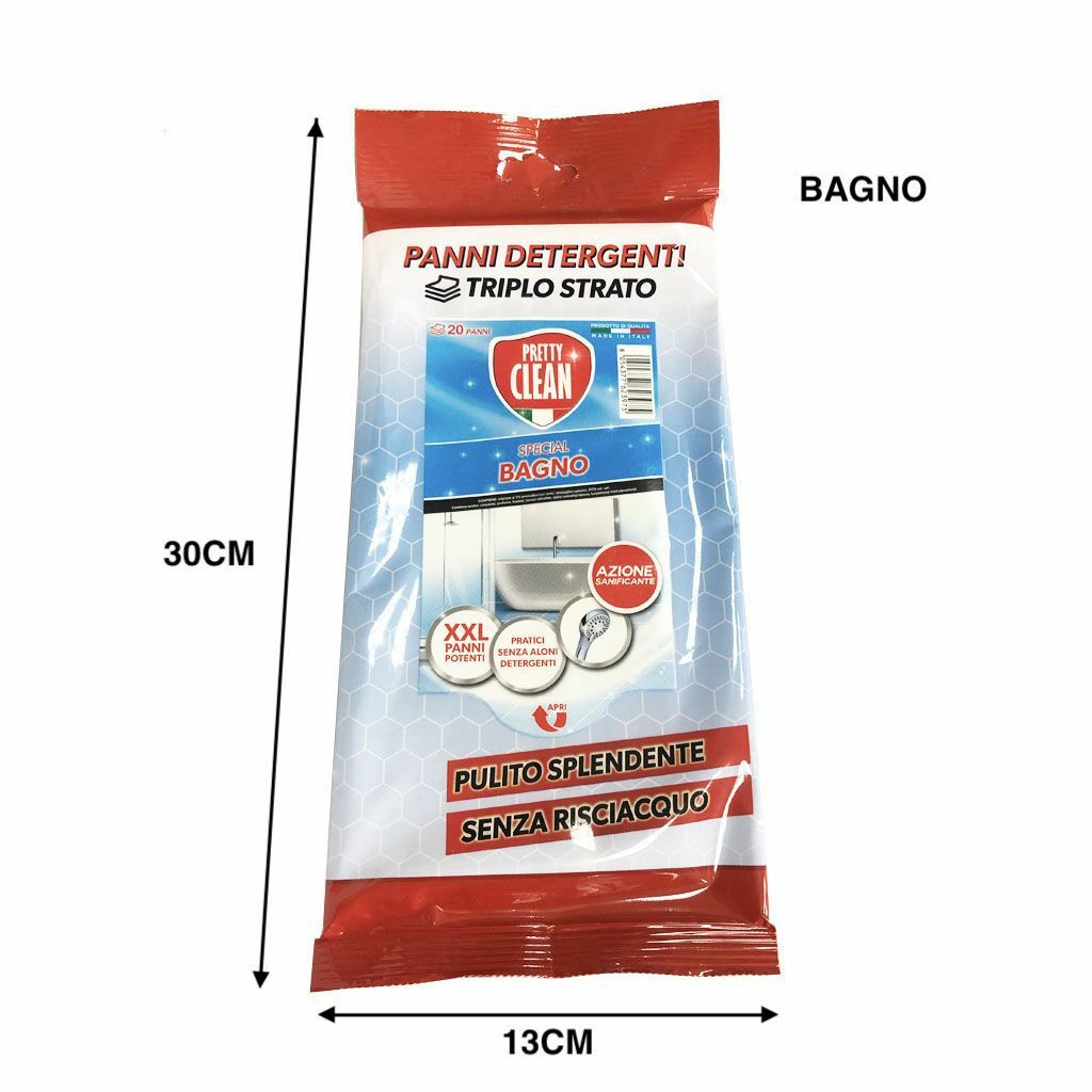 Confezione 20 Panni Detergenti Triplo Strato Pulisce Bagno Sanitari Igienici hmj