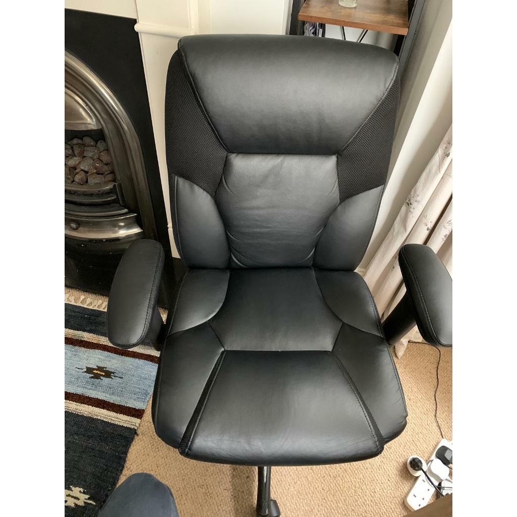 Office chair black leather cushioned in Kirkstall, West Yorkshire