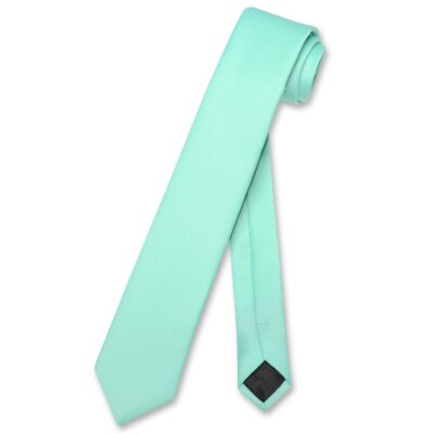 Vesuvio Napoli Narrow NeckTie Solid Color 2.5'' Skinny Thin Men's Neck Tie
