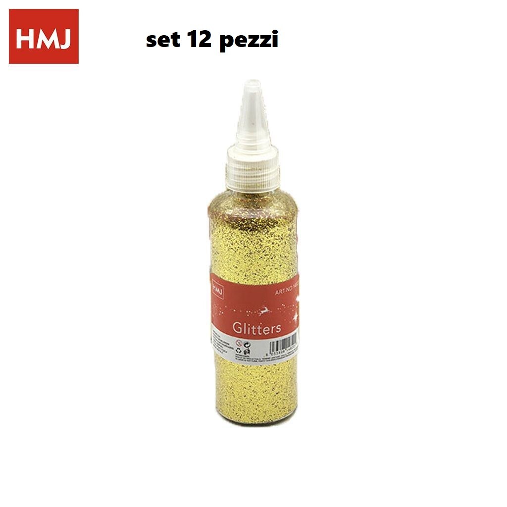 Set 12 Brillantini Glitter Dorati Decorazione Porporina Lavoretti Unghie 50g hmj