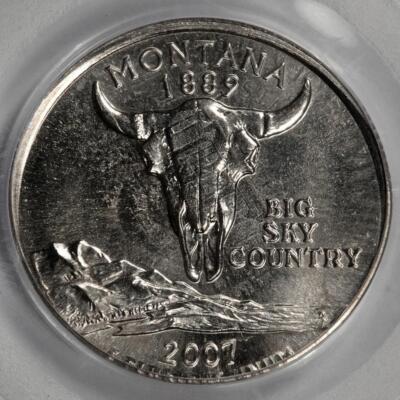2007 D PCGS MS65 Montana Quarter Struck On A Nickel Double