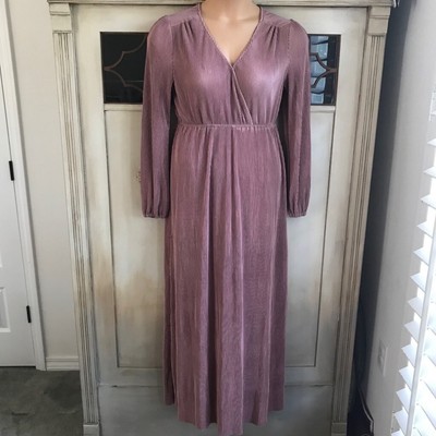 NWOT Baltic Born Venus Pleated Satin Maxi in Rose | Size Medium