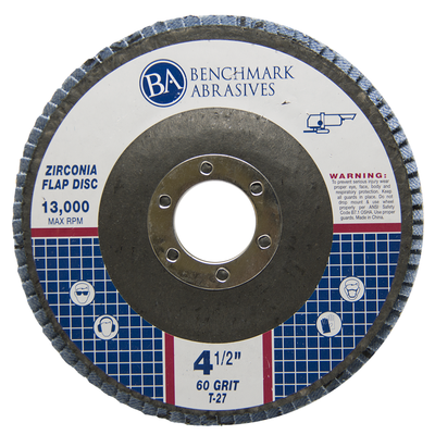 10 Pack 4.5” x 7/8" Professional 60 Grit Zirconia Flap Disc Grinding Wheels T27