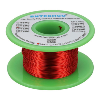 24 AWG Magnet Wire - Enameled Copper Wire - Enameled Magnet Winding Wire - 4 Oz