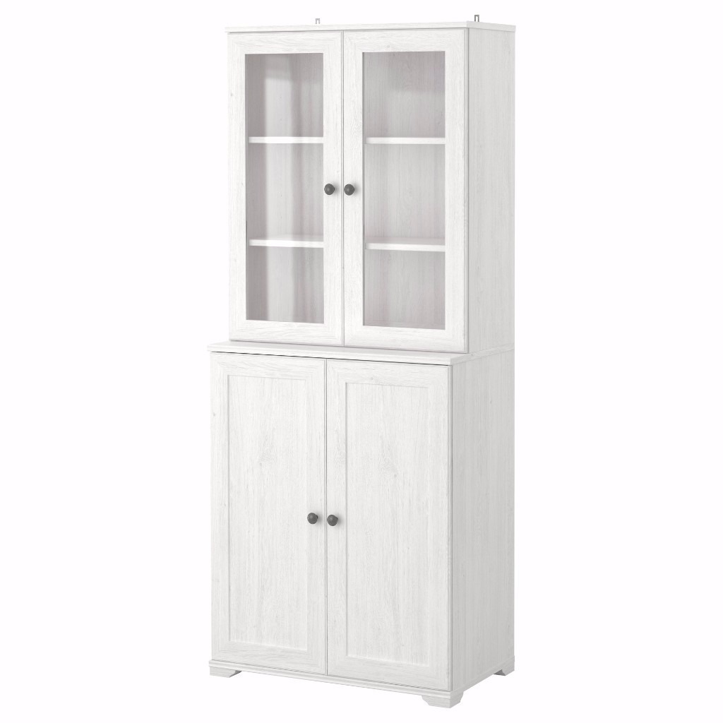 Ikea high display storage with panel / glass doors in