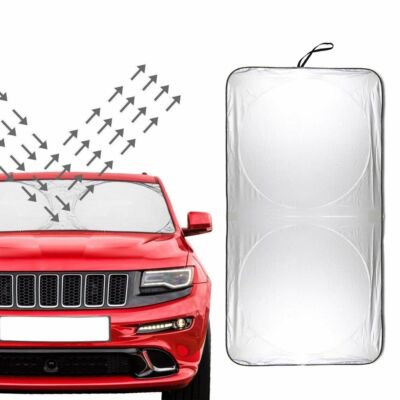 Large Foldable Jumbo Extra Sun Shade Truck Van Car Windshield Visor Block Cover