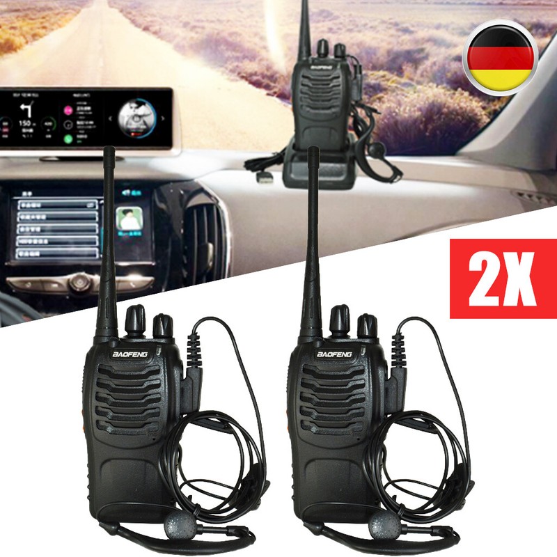 2× Walkie Talkie Sprechfunkgeräte Handfunkgerät Baofeng BF-888S UHF NEU