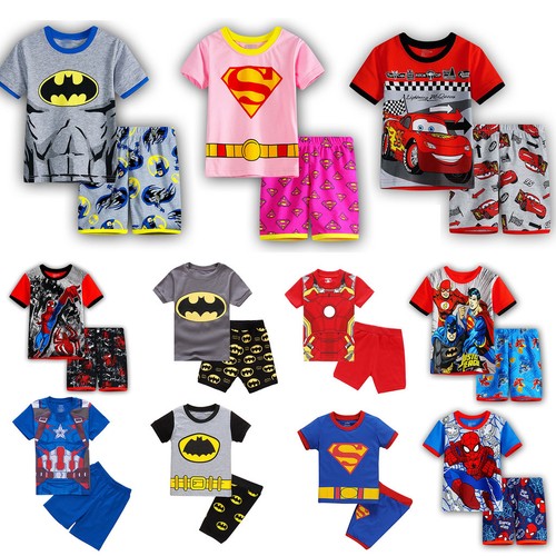 Toddler Kids Boy Girl Cartoon Sleepwear Baby Nightwear Tops 