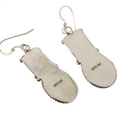 Navajo Earrings Sterling Silver BLACK ONYX Velvet Dangles