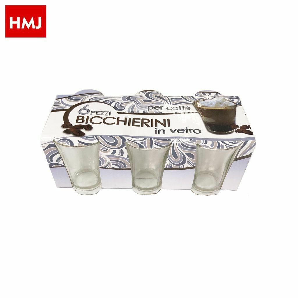 Set 6 Pezzi Bicchieri Bicchierini Conici Per Caffè Liquori Amaro Bar hmj