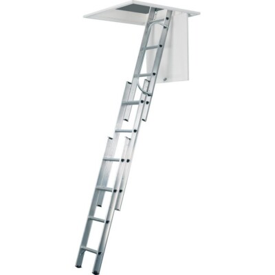 Abru Werner 76003 Aluminium Loft Ladder 3 Sections with Handrail UK Manufactured