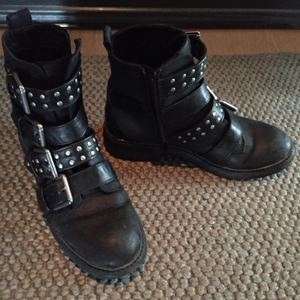 ladies biker style ankle boots