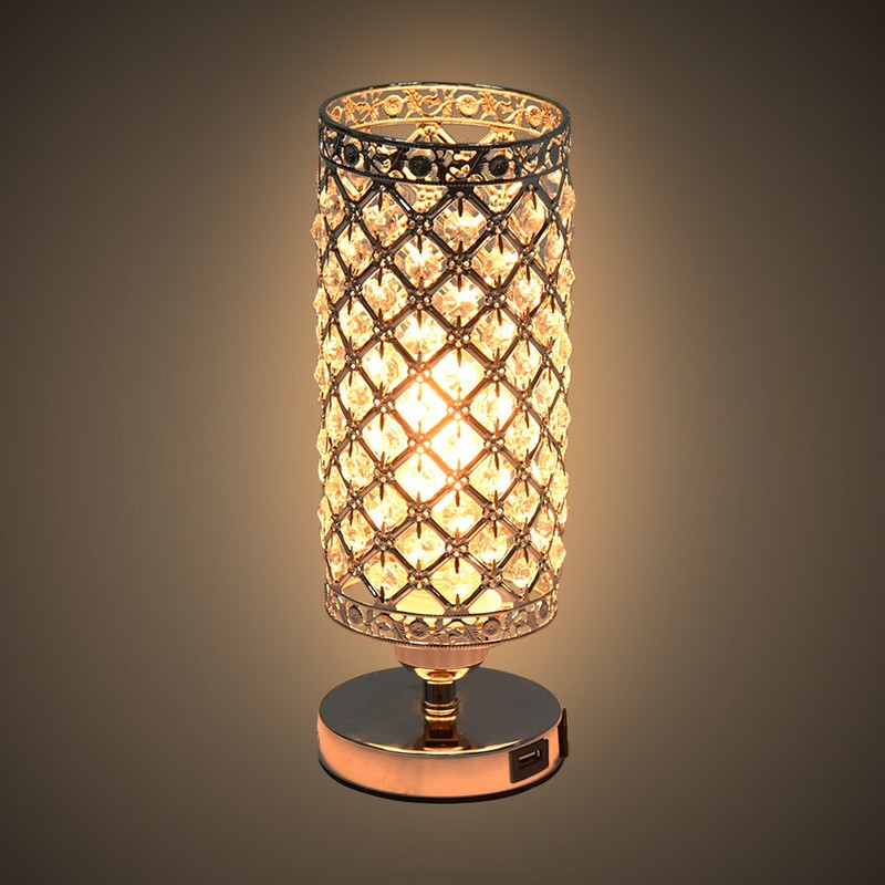 USB Crystal Table Desk Lamp With USB Port Desk Lamp ...