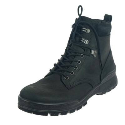 NEW ECCO Track 25 Waterproof Boots Ankle Black Nubuck Sz. 44 EU 10-10.5 US