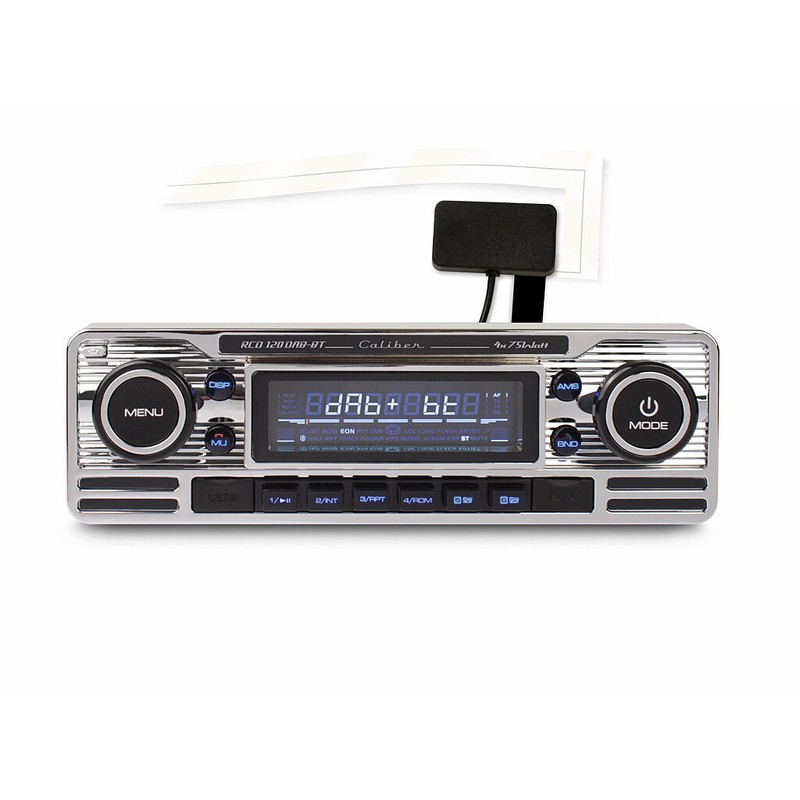 Caliber Rcd120dab-Bt 1-Din Retro/Classic/Oltimer Autoradio Silber/Chrom 4x75w